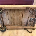 Coffee table made from luggage cart
