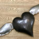 Heart with wings, metal heart, wall decoration, gift, wedding decoration